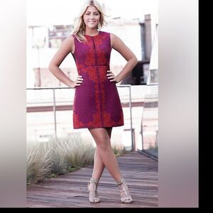 Diane von Furstenberg Embroidered Wool Sheath Dress (Size 10)